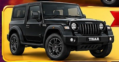 Illustrative black Thar SUV